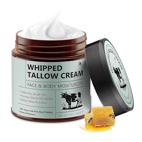 Grass-fed Tallow Moisturizer - For Face and Body, Anti-Aging Skincare - 120g (1 Tube)