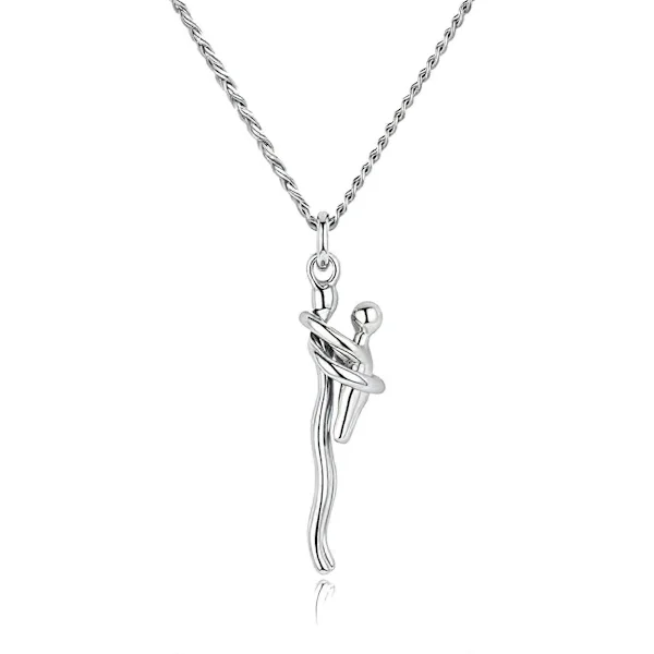 Tvåfärgat "Barnets Omfamning" Halsband Hjärtlig Present till Mors & Fars Dag Silver