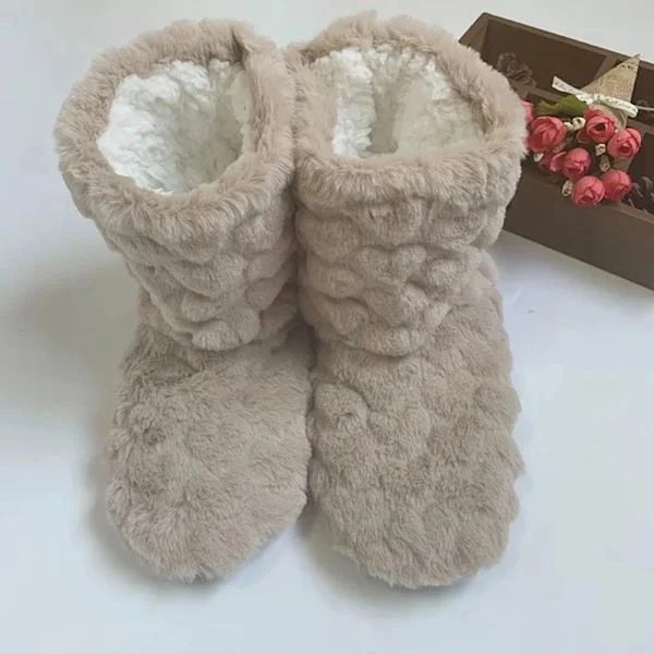 Vintertøfler til kvinder Vinterstøvler Par Gulvsokker Voksen Skridsikker Fortykkende Fløjl Indendørs Dans Høje Tøfler Khaki khaki khaki 41-42