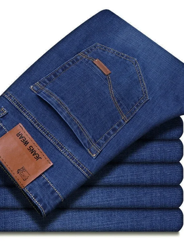 AliExpress - Frühjahr Herren Hellblaue Slim-Fit Jeans Stylische Lässige Stretch-Denim-Hose Klassische Hose Rauchgrau