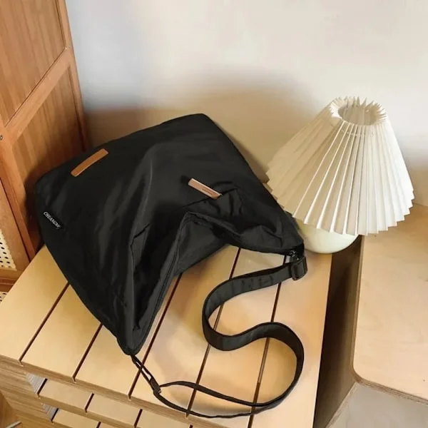 Crossbody Bag Large Canvas Messenger Bag BLACK