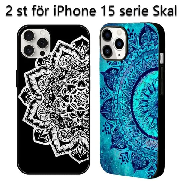 2 st Mandala iPhone 15 Pro Max Skyddsskal, Dammtätt i Phone 15 Pro Fodral för iPhone 15 Plus 15 Pro 15 Pro Max
