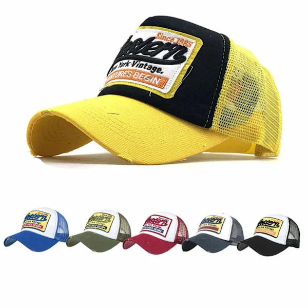 Cap Sommar Halva Mesh Hatte til Mænd Kvinder Broderet Baseball Cap Casual Hatte Hip Hop Trucker Caps Vasket Cap