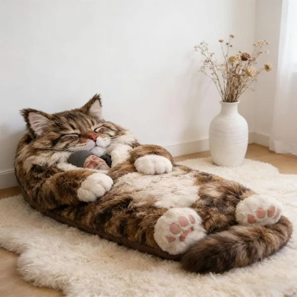 Fluffy kattesekk for voksne, plysj katteformet sovepose for voksne, søte katter konvolutt soveposer, vaskbart varmt teppe, farge E farge B