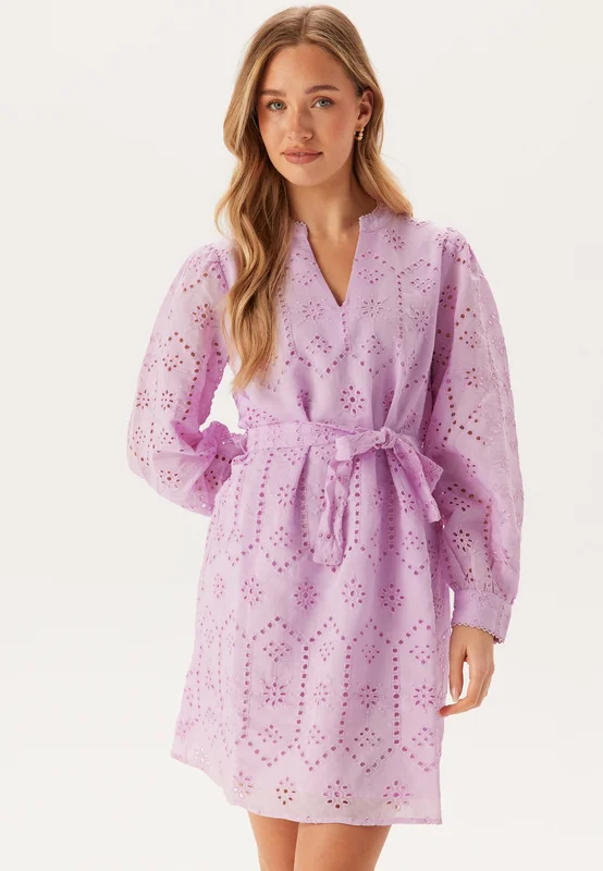 VILA-Visine L/S Short Dress-Winsome Orchid