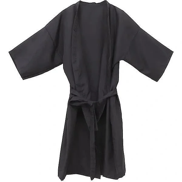 【xj】Salong Klient Klänning Rockar Cape Frisör Hårklippning Förkläde För Kunder Kimono Stil (svart)