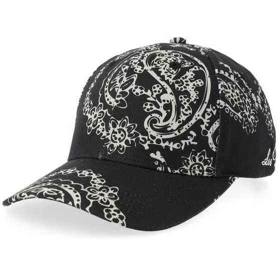 Les Deux - Negro adjustable Gorra - Paisley Aop Baseball Cap Tap Shoe Black Adjustable @ Hatstore