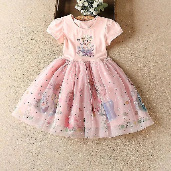 2-11 år piger Frost Elsa prinsesse tyl tutu kjole fødselsdagskjole gaver. 6-7 år. Pink 6-7 år