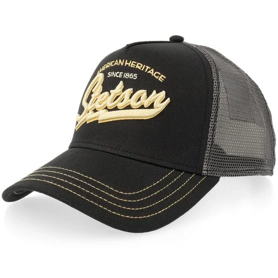 Stetson Herren Schwarz Trucker Cap - Big Size American Heritage Classic Black A-Frame Trucker, XL, Baumwolle & Mesh