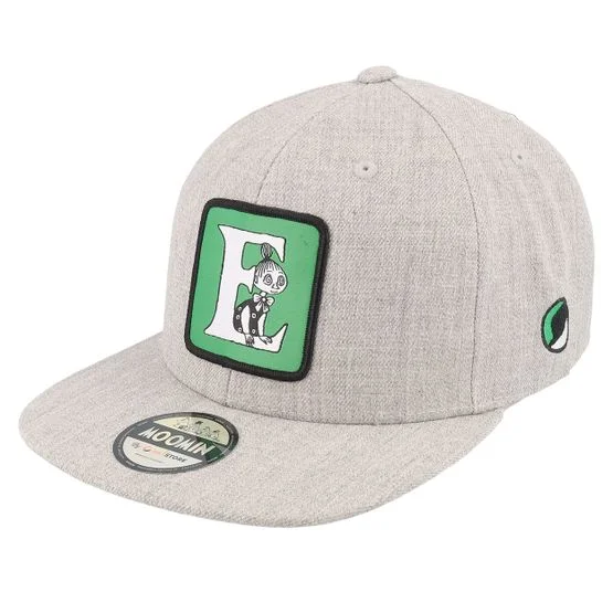 Moomin - Grå snapback Caps - Kids Moomin Alphabet - E Heather Grey Snapback @ Hatstore