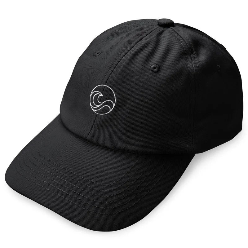 Waykins | Czarna czapka bawełniana z logo dla mężczyzn - Czapki z daszkiem