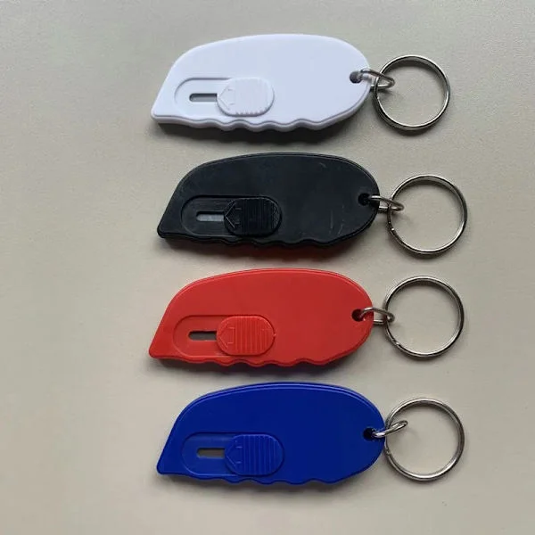 Mini Kartongkniv Brevöppnare Knapp Kartongkniv Multifunktionell Papperskniv