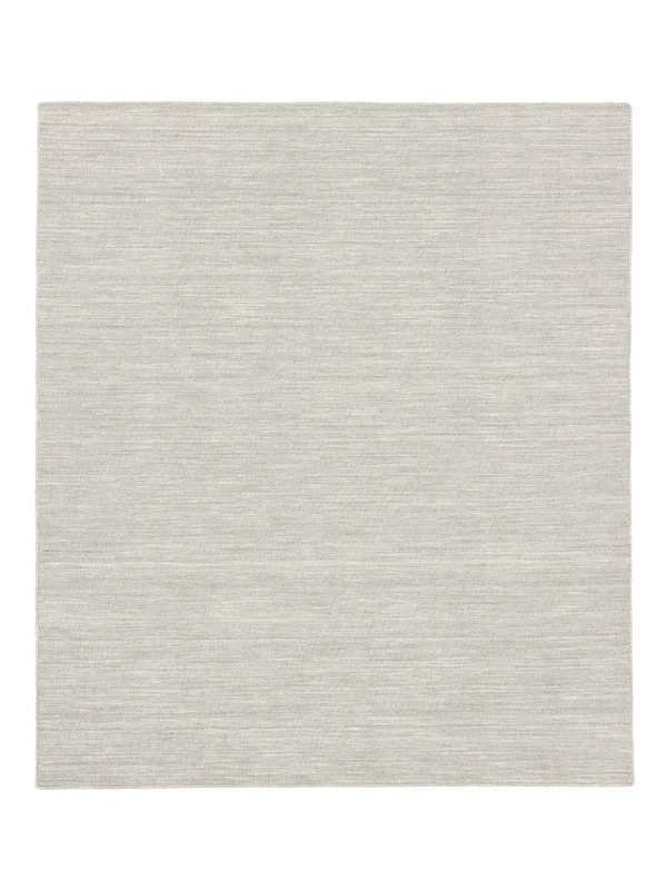 Plain (Single Colored) Handloom Flat Rug - Silver Grey 200X250 Wool, Modern Style