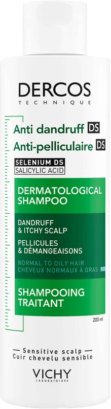 Vichy Dercos flassjampo til fet hodebunn 200 ml