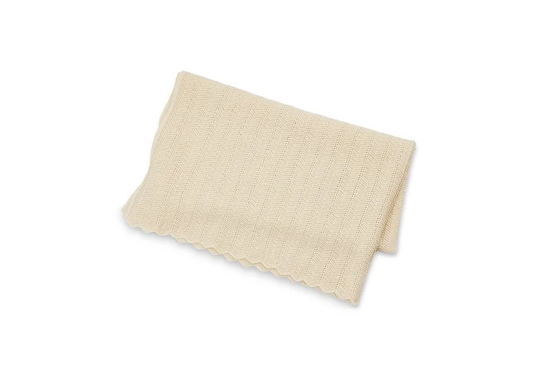 SMALLSTUFF Baby Blanket Fishbone Merino Wool Off. white, Børn & Forældre, Sengetøj, Dyner & Puder, Øvrigt