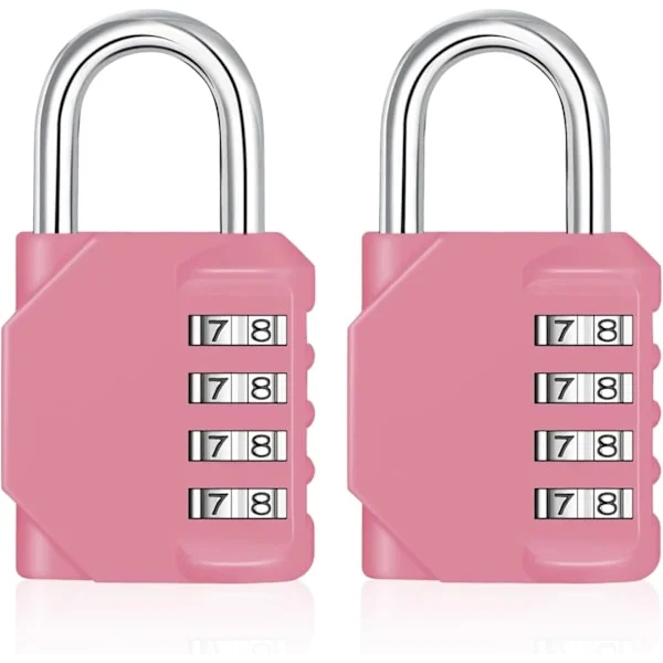 4-digit 2 2p, Combination Padlock for Gym Lockers, Outdoor Padlock with Side Window, School Locker Padlock, Outdoor Combination Lock st, Rose Pink
