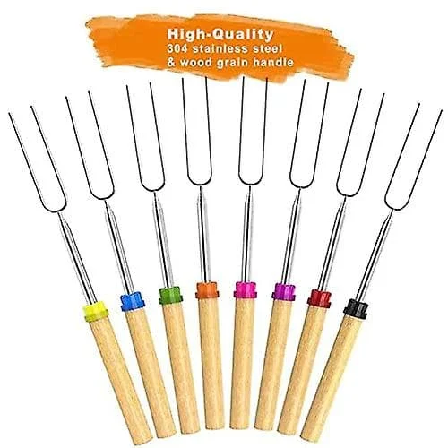Marshmallow Grillpinnar, 81 cm Utdragbara Teleskopiska Grillpinnar Gafflar Fu00f6r Eldstad Och Grill Lu00e4gereldsfest