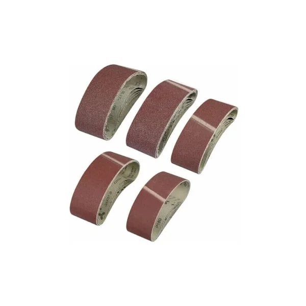 25 stycken slipband, 75 x 533mm Tabbage tabbet 40/60/80/120/180 Korn Oxid Aluminium Slippapper Elfil för Bosch bandslip