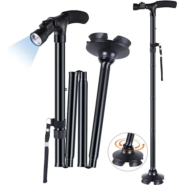 Walking Stick, LED Foldable Walking Stick With Adjustment