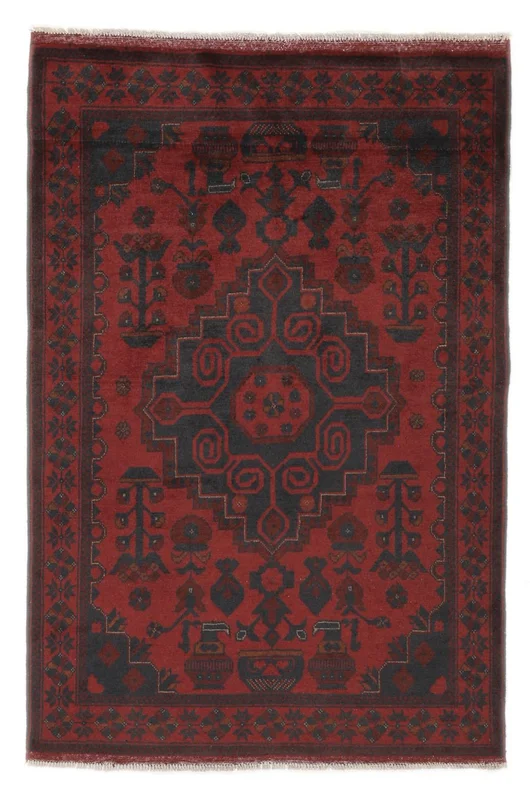 Tapis Afghan Khal Mohammadi 102X152 Noir/Rouge Foncé (Laine, )