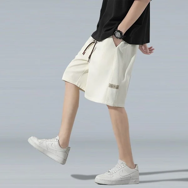 Shorts med snøre til mænd - Sommer, tynde basketballshorts - Høj kvalitet, knælange bukser - Løse, lige bukser til mænd