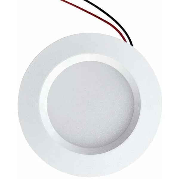 Mini LED Infälld Skåpbelysning, Borrhål 55mm, Diameter 68mm, Kompakt, 3W DC12V, Vattentät IP54, Badrum (Aluminium, Naturvit 4000K)