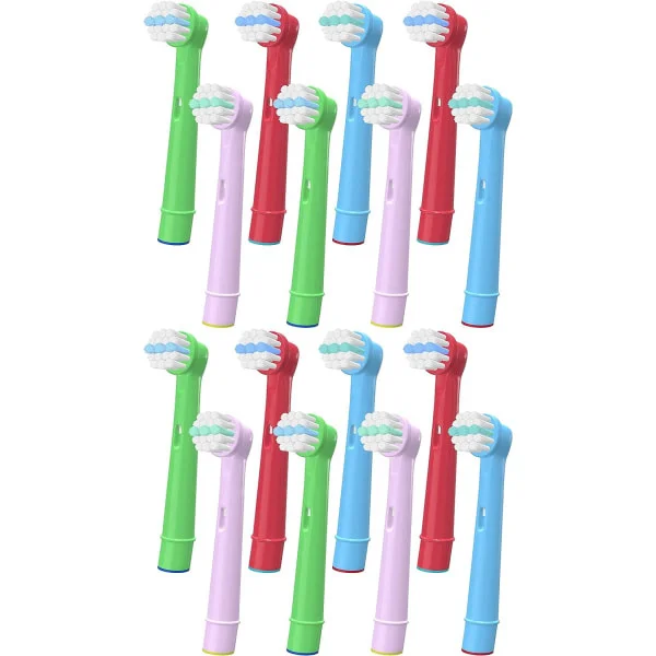 16 kpl lasten hammasharjan päät yhteensopivia Oral B:n kanssa, sähköiset lasten hammasharjan päät yhteensopivia Braunin vaihtopäiden kanssa