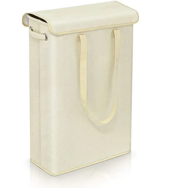 Brige 45 liters smal sammenleggbar skittentøyskurv med lokk - Ekstra stor kapasitet skittentøyskurv - 39x19x60 - Smal skittentøyskurv