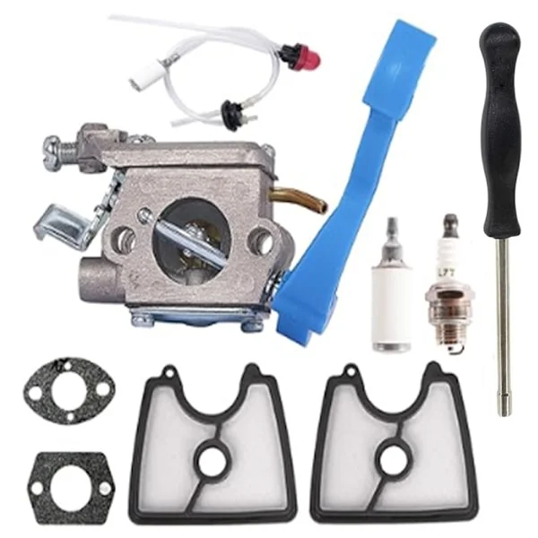 Förgasarkit för Husqvarna 125B 125BX 125BVX Lövblås, ADEFOL Förgasare + Packningar + Slang + Bränslefilter + Primerlampa + Luftfilter + Genomföring 8 