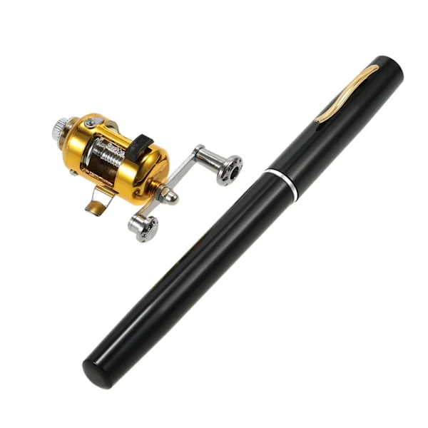 Fiskespö Rulle Combo Kit Set Mini Teleskopisk Bärbar Fickpenna Fiskespö + Rulle Aluminiumlegering Fisketillbehör