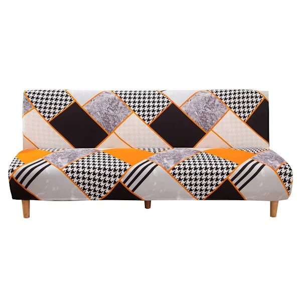 1 st armlöst sofföverdrag - Hermes Orange - Bäddsoffa King Size 190-210