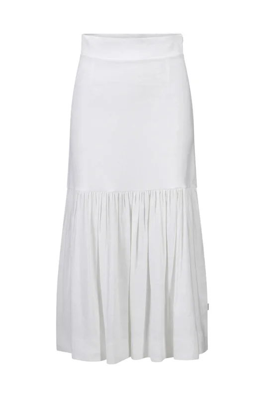 Lill Stretch Linen Skirt White L