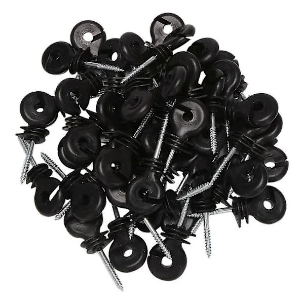 50 stk. Elektrisk gjerde Offset Ring Isolator Gjerde Skrue i Stolper Wire Safe Landbruks Hage Sup