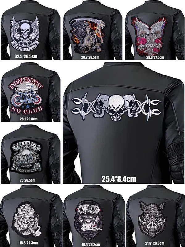AliExpress - Grand Punk moto motard broderie bricolage fer sur patchs pour vêtements patchs thermoadhésifs veste en cuir dos couture Patch