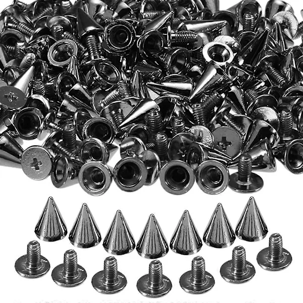 100 st Spikar Kon Nitar Metall 10mm Spots Nitar Kon Skruv Nitar Läderhantverk DIY Hantverk Rock Kläder Handarbete Tillbehör