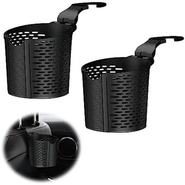 2 stk 8,5 cm diameter svart bilkoppholder universal boksflaskeholder hengende bilkoppholder for drikke termokanne kaffeflaske