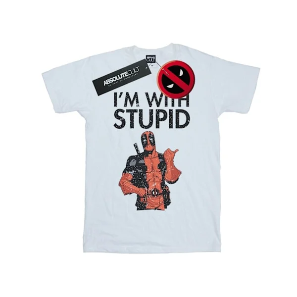 Marvel Herr Deadpool I ́m With Stupid T-Shirt 3XL Vit