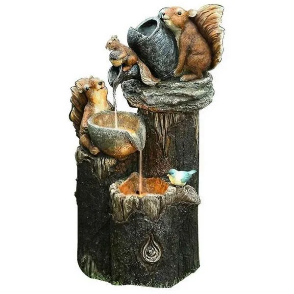 IC Hage Dyrestatue Solfontene Ledlys Hage Art Deco Utendørs Hage Skulptur (A)
