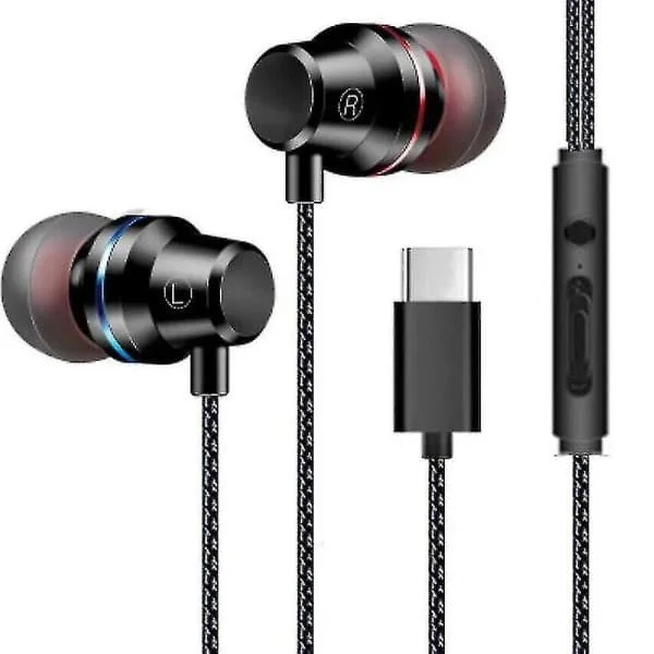 Høretelefoner Type-c In-ear Usb-c høretelefoner Kablede headset med mikrofonhøretelefoner—PA