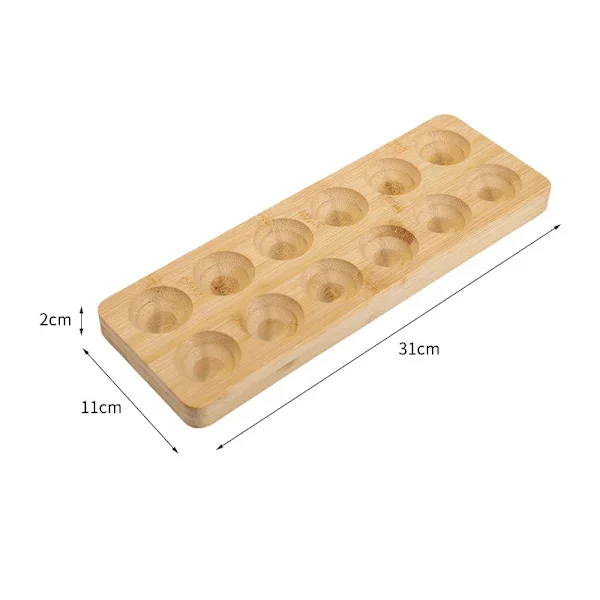 /EA/Äggbricka Rustikt Äggställ Kyckling Ägghållare Kylskåp Äggbricka Bänkskiva Ägghållare Äggutställningsställ 12 Ägghållare Trä Äggställ