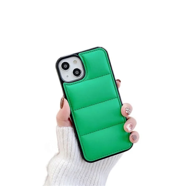 bavurmak iPhone 13 Shockproof TPU PU Leather Case PC Protective Case Phone Cover with Inner Shell - Green