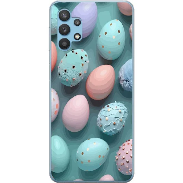 Kompatibelt Mobilskal till Samsung Galaxy A32 5G Mjuka pastellfärgade ägg med dekorativa detaljer för en vårig och lekfull känsla