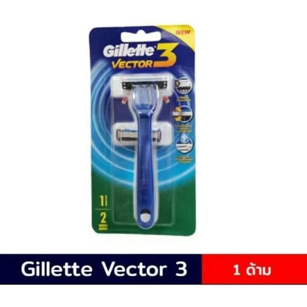Rakblad - Gillette Vector 3 - För män - Användning på fuktig hud - Rekommenderad rakkräm