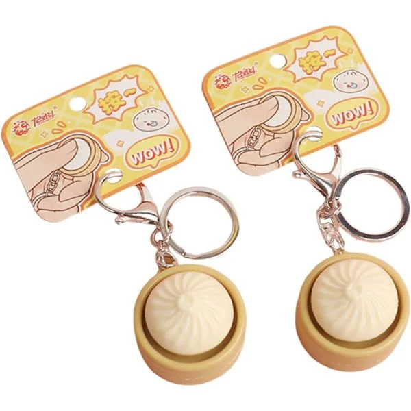 2 stk. Dumpling Fidget Legetøj Fidget Nøglering, Søde 3D-printede Sensoriske Klikker Legetøj Mini Sensorisk Legetøj Angst- og Stresslindring til 
