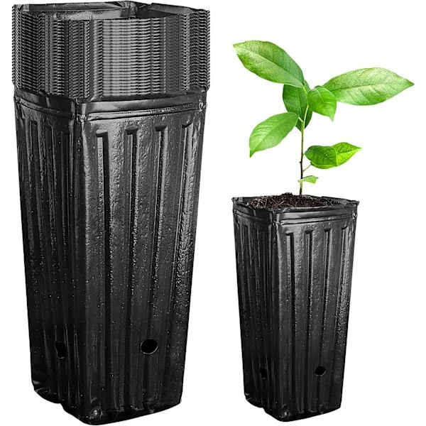 20 stk. dype plantepotter i plast (svart), plantepotter for frøplanter og blomster for hageplanter