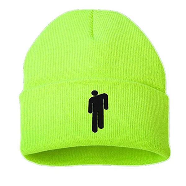 Mode Unisex Efterår Vinter Billie Eilish Broderet Strikket Hat Hip Hop Beanie Cap