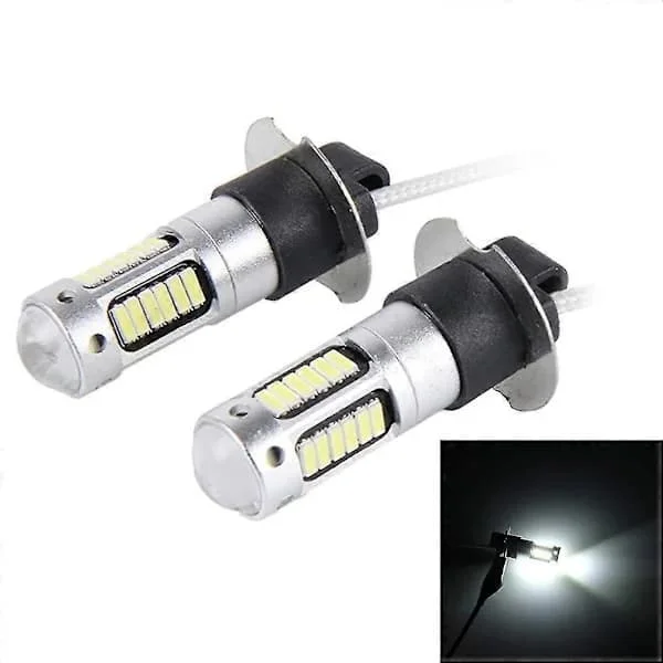 2 stk. H3 10W 30 SMD-4014 LED Tågelygter til Bil, DC 12V Hvidt Lys Hvidt Lys