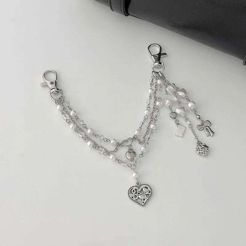 AliExpress - Y2K Perle Tasche Kette Erdbeere Liebe Herz Bogen Anhänger Kette Riemen Für Taschen Multi-schicht Tasche Kette Handtasche DIY griffe 