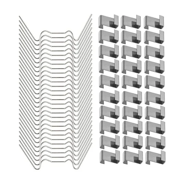 Z-klemme 50 stk + W-klemme (1.2*75*30mm) 50 stk drivhus glasspanel festeklemmer for drivhus glassrom dobbel hall mesh panel værbestandig drivhus