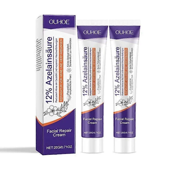 Azelaic Acid 12% Cream, Azelaic Acid Anti-Acne Cream for Rosacea, Relieves Redness, Azelaic Acid Gel with Salicylic Acid and Niacinamide (2 pcs)